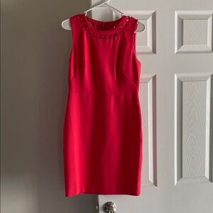 LOFT Bold Red/pink Sleeveless Mini Dress